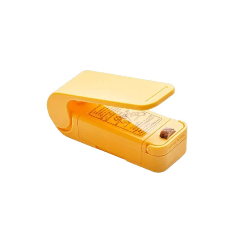 Mini Aparat de Sigilat Pungi, Dispozitiv Portabil de Etansare prin Caldura, Spate Magnetic, Material ABS, 9.7x3 cm, Galben