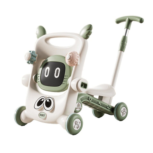 Antemergator Copii Multifunctional 8 in 1, Trotineta, Scuter si Scaun Reglabil, Interactiv cu Panou Muzical si Tavita Detasabila, Plastic Rezistent, 56x44x64cm, Verde