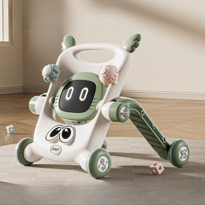 Antemergator Copii Multifunctional 8 in 1, Trotineta, Scuter si Scaun Reglabil, Interactiv cu Panou Muzical si Tavita Detasabila, Plastic Rezistent, 56x44x64cm, Verde