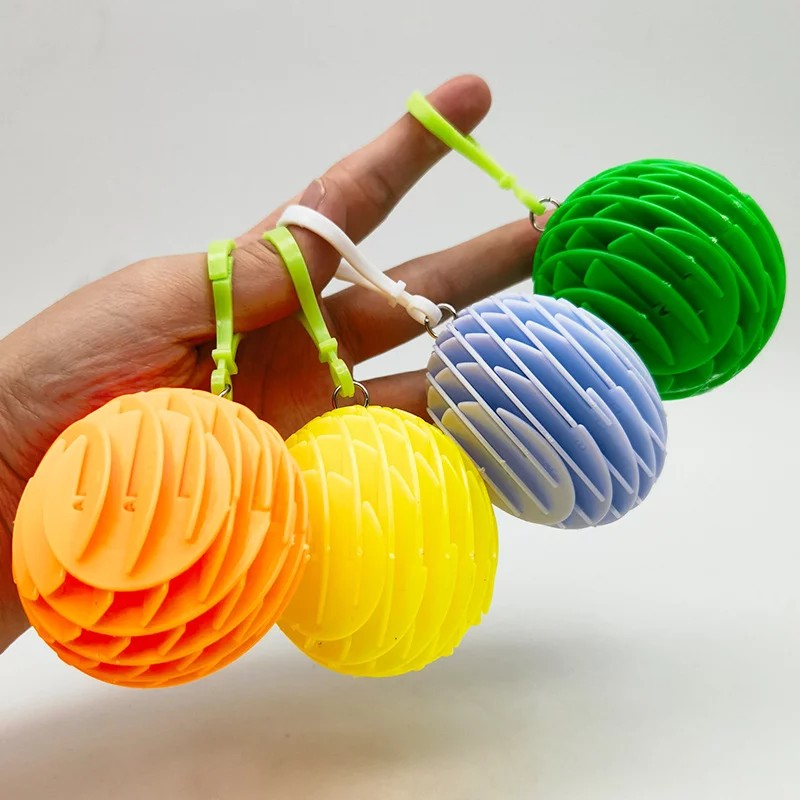 Jucarie Worm Fidget Anti Stres, Decompresie, Plastic, Galben, 6-15.5 cm