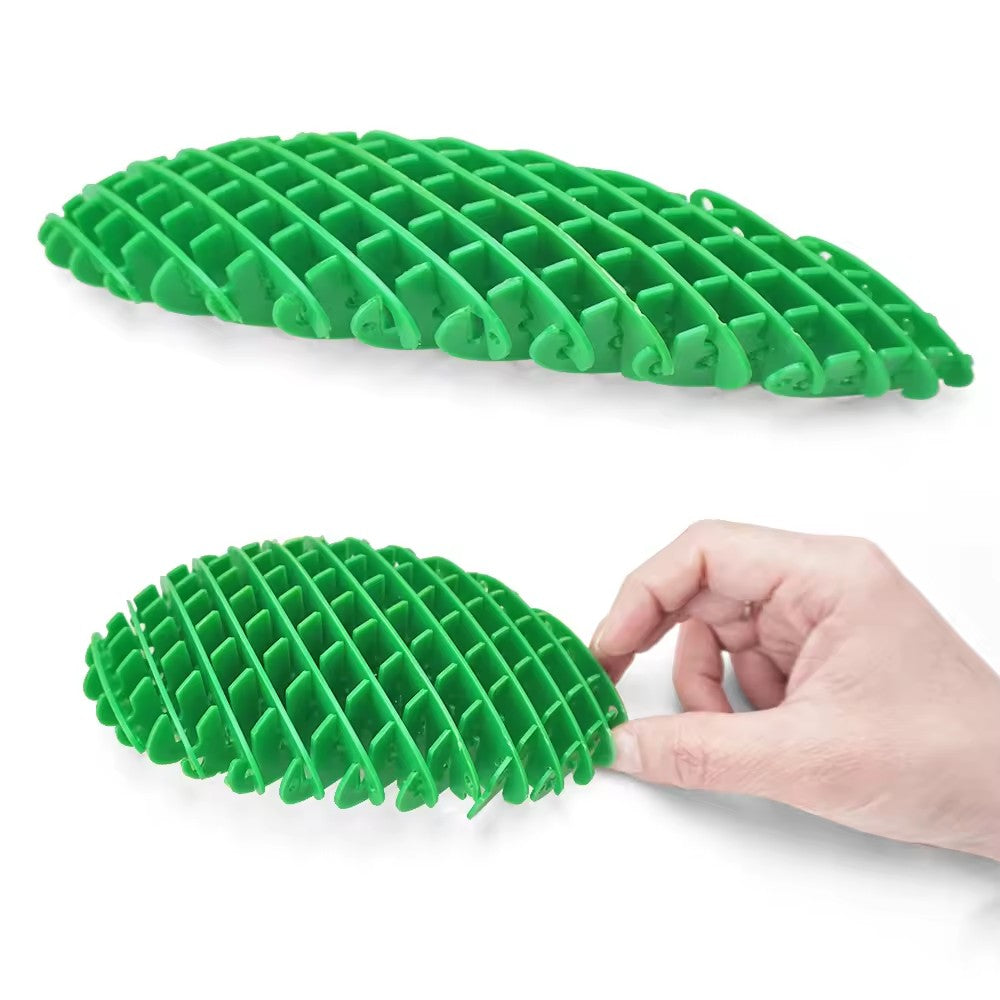 Jucarie Worm Fidget Anti Stres, Plasa Elastica Pentru Decompresie, Plastic, Verde, 10-24.5 cm