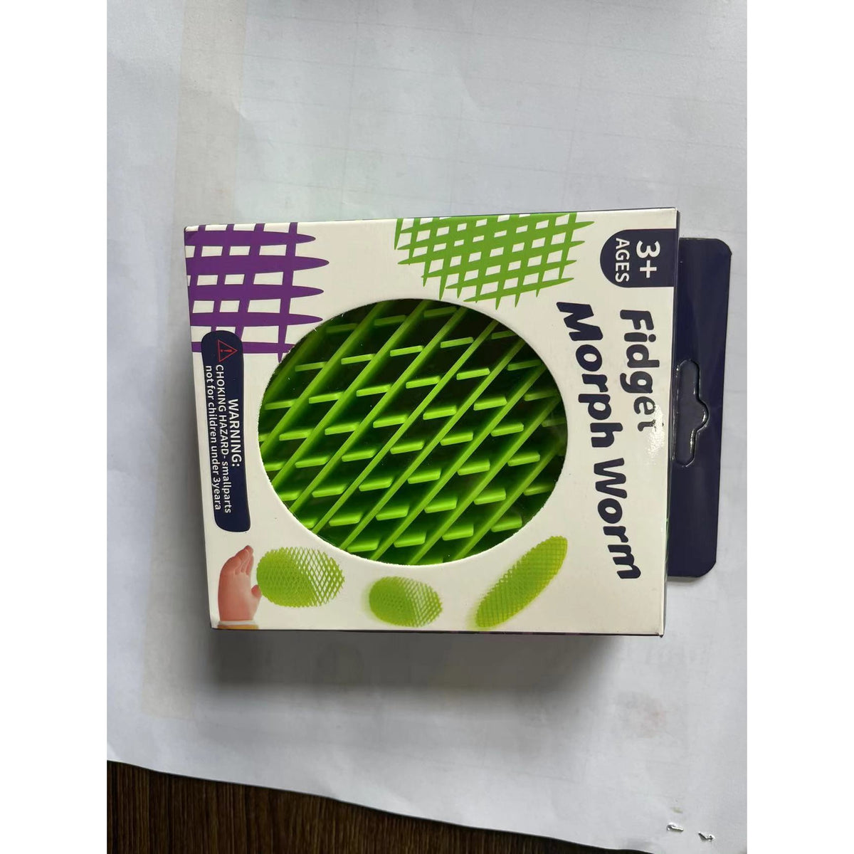 Jucarie Worm Fidget, Anti Stres de Decompresie, Plastic, Verde, 6-15.5 cm