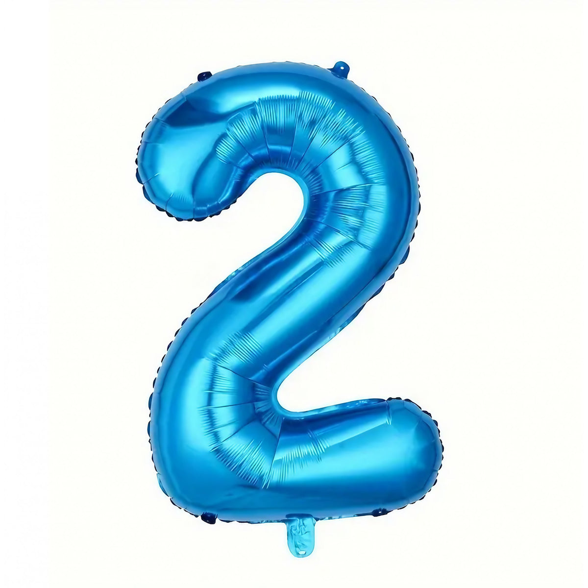 Balon Cifra 2 Aniversar, Balon din Folie Aluminiu pentru Aer sau Heliu, Reutilizabil cu Pai Inclus, 81 cm, Albastru