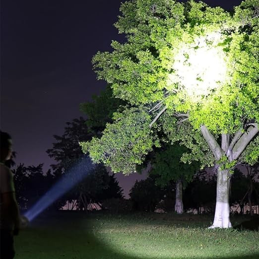 Lanternă LED Reîncărcabilă USB, Tip Proiector COB cu Mâner, Rezistentă la Apă IPX4, Lanternă Portabilă pentru Drumeții și Camping, Plastic, 14.1 x 6.4 cm, Negru/Albastru