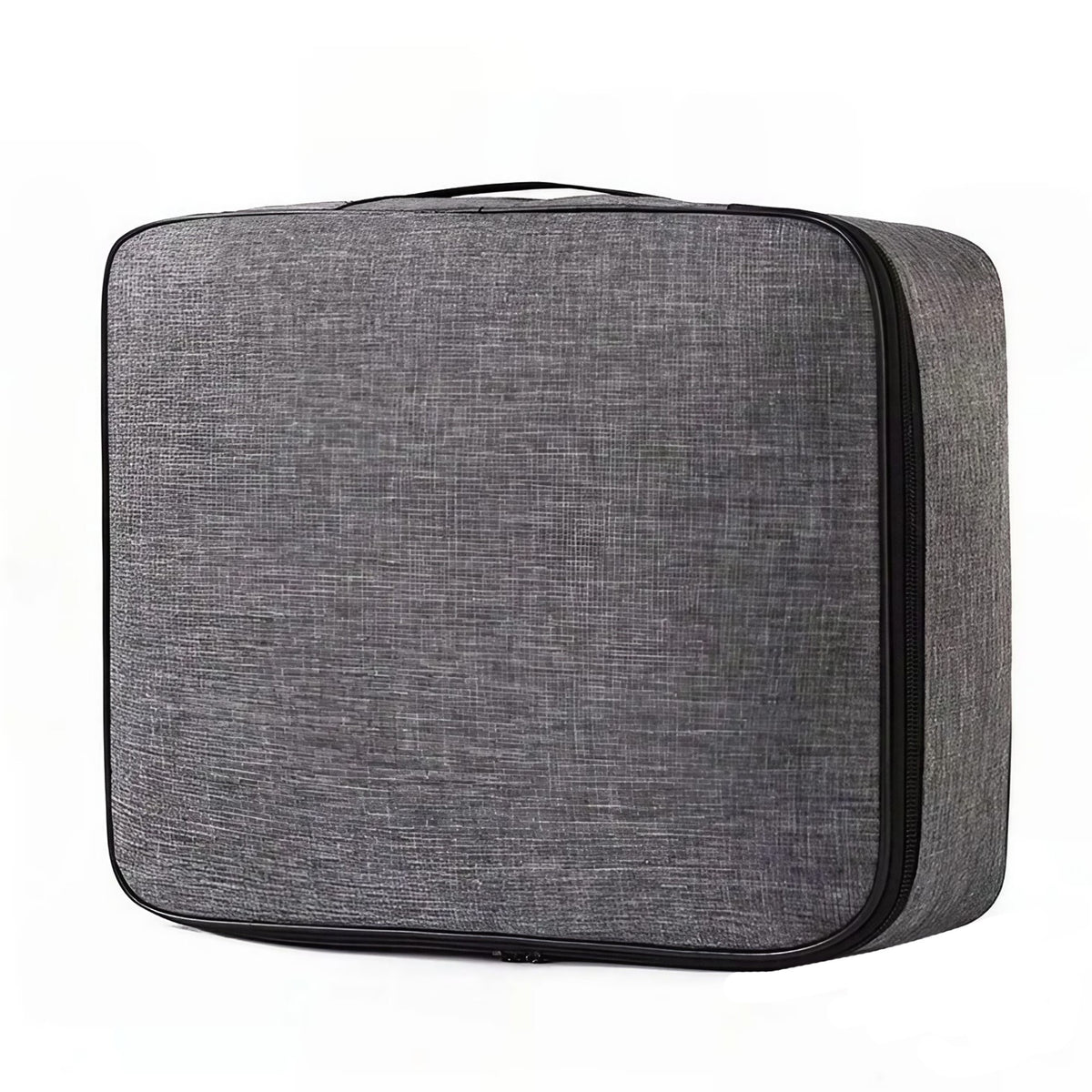 Geanta Pentru Depozitare Acte Si Documente, Organizator Impermeabil Cu Inchidere Fermoar Si Curele Interioare, Material Oxford, 37 x 10.5 x 27 cm, Gri