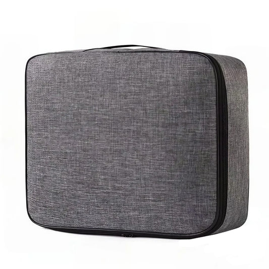 Geanta Pentru Depozitare Acte Si Documente, Organizator Impermeabil Cu Inchidere Fermoar Si Curele Interioare, Material Oxford, 37 x 10.5 x 27 cm, Gri