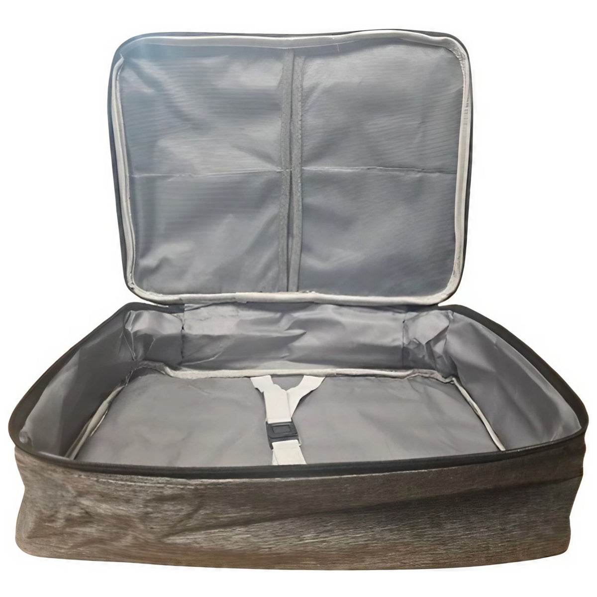 Geanta Pentru Depozitare Acte Si Documente, Organizator Impermeabil Cu Inchidere Fermoar Si Curele Interioare, Material Oxford, 37 x 10.5 x 27 cm, Gri