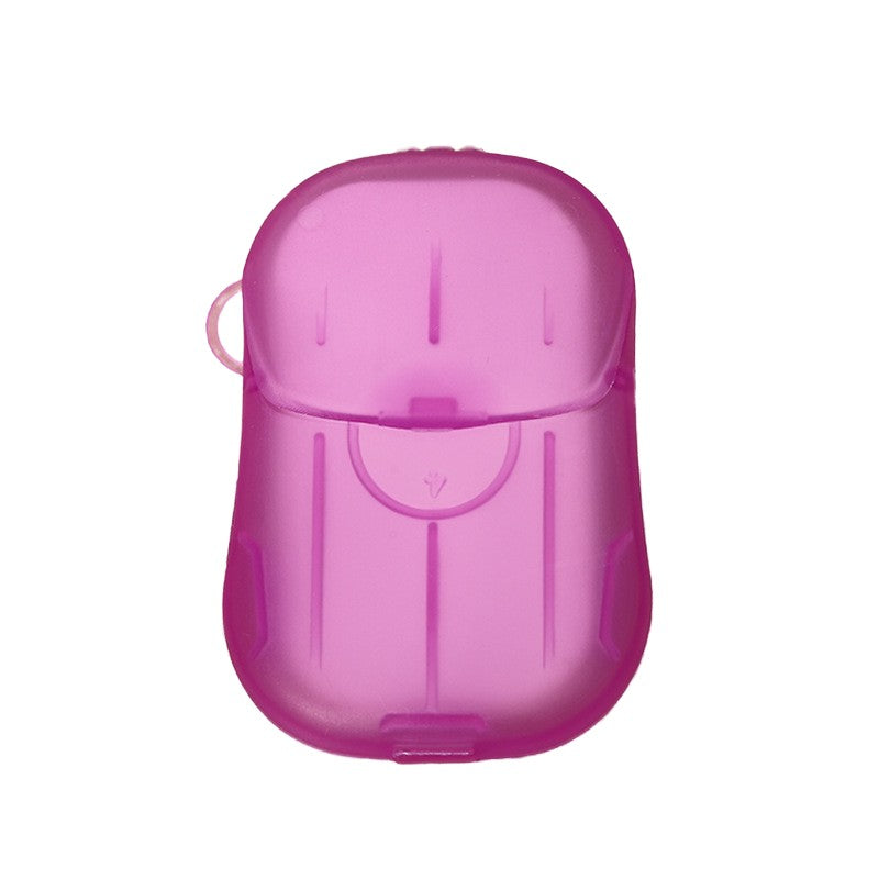 Sapun de Maini sub Forma de Foite, Mini Cutie Portabila pentru Calatorii si Camping, Material Biodegradabil, 20 Bucati, Roz