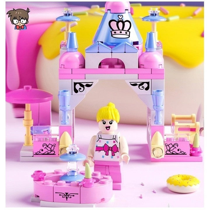 Set de Construcție Castelul Prințesei și Mini Grădină 6în1, Joc Educativ cu Multiple Variante de Asamblare, Plastic, 131 Piese, Multicolor