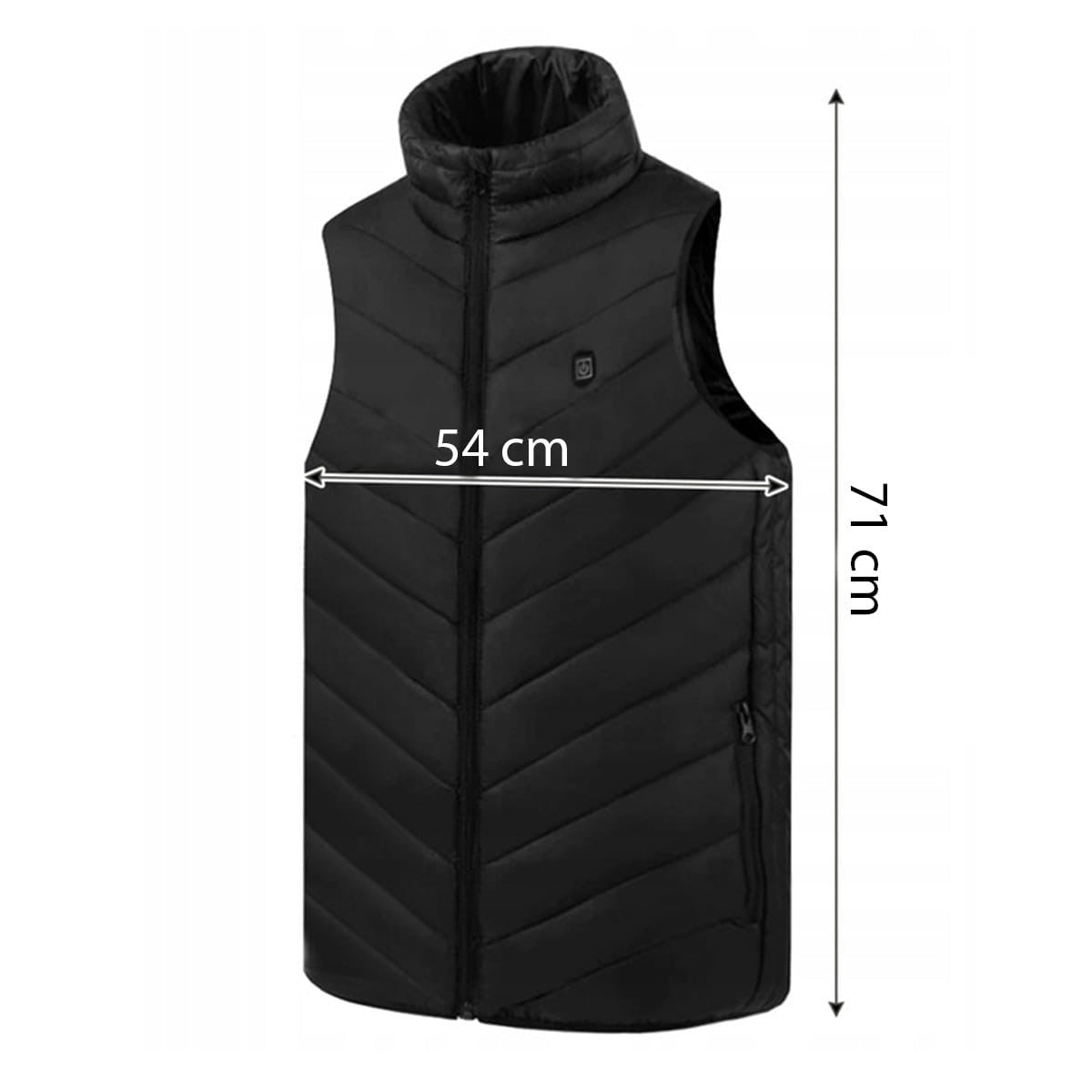 Vestă Încălzită Inteligentă Unisex, 2 Zone Încălzire Gât și Spate, 3 Trepte Temperatură, Încărcare USB, Poliester și Bumbac, Negru, Mărime S, sub 45 kg