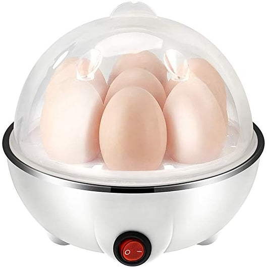Flipppy Fierbator de Oua Electric, Aparat de Fiert Oua cu Oprire Automata, Capacitate 7 Oua, 350W, Protectie Anti-Ardere, Otel Inoxidabil si PP, 15 x 15 cm, Alb