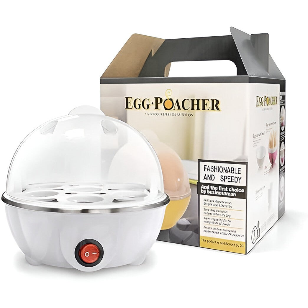Flipppy Fierbator de Oua Electric, Aparat de Fiert Oua cu Oprire Automata, Capacitate 7 Oua, 350W, Protectie Anti-Ardere, Otel Inoxidabil si PP, 15 x 15 cm, Alb