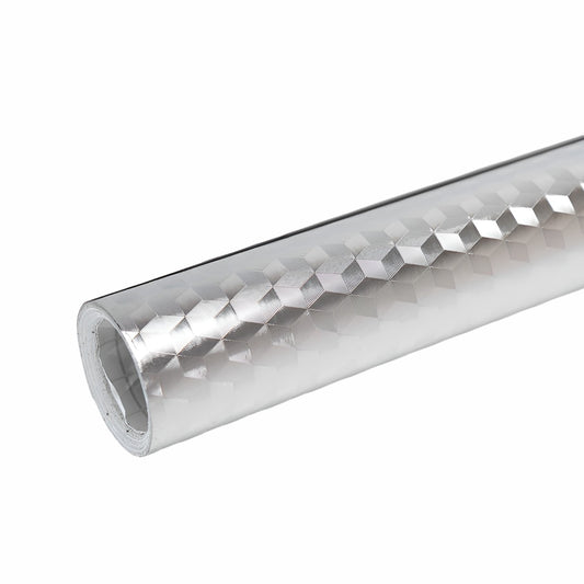 Autocolant Bucătărie Rezistent la Ulei și Temperaturi Înalte, Folie de Aluminiu Autoadezivă, Protecție Impermeabilă pentru Dulapuri și Blat, Material Termorezistent, Argintiu, 60 cm x 10 m