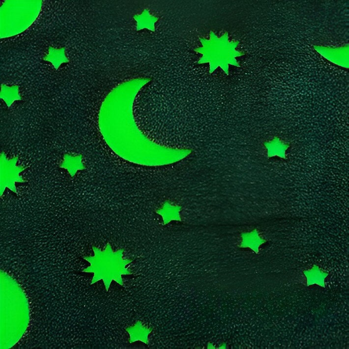 Patura Fosforescenta, Patura Cocolino Moale si Pufoasa, Lumineaza in Intuneric, Efect Glow in the Dark, Flanel Antialergic, Model Cer Instelat, Gri, 150x200 cm