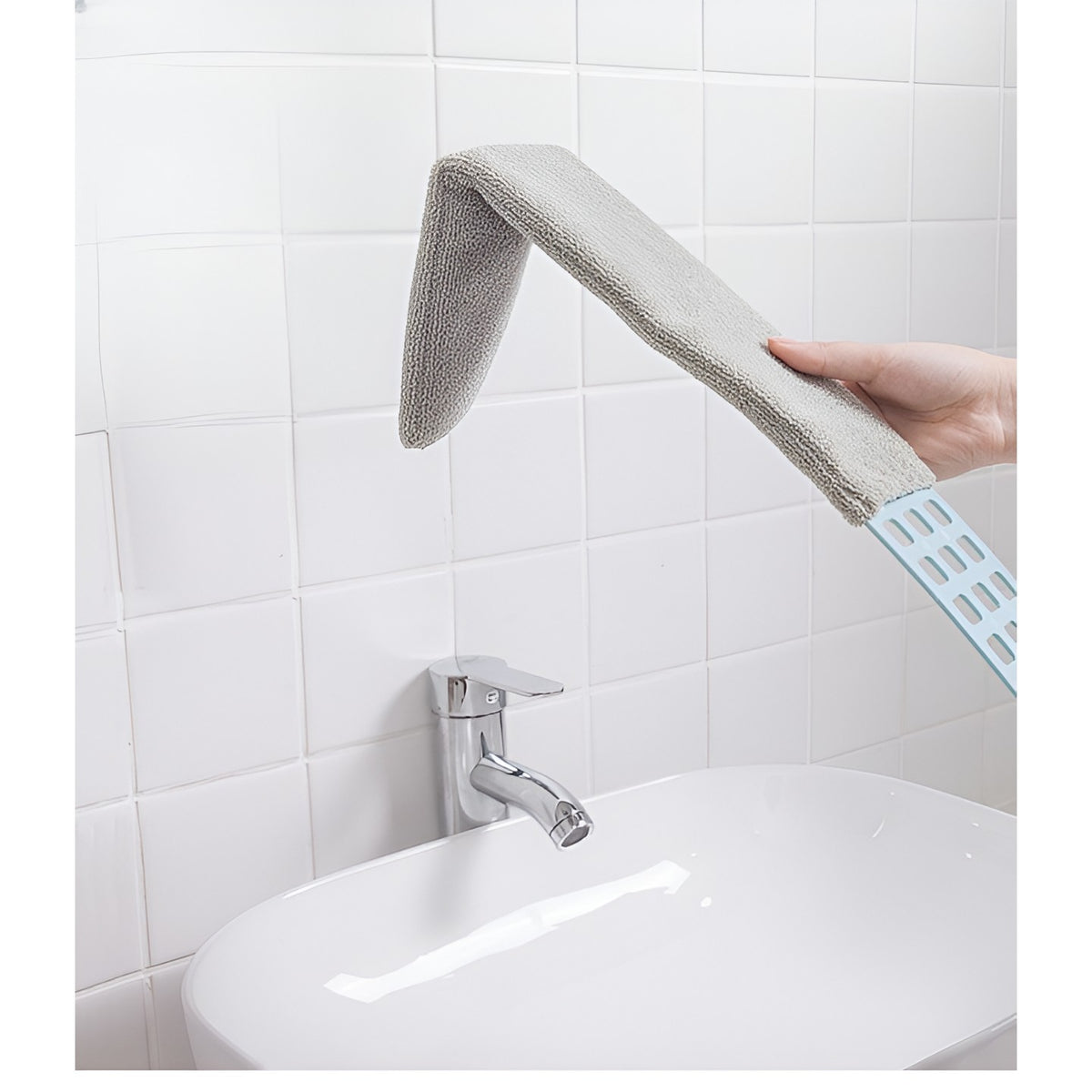 Rezerva Laveta din Microfibra pentru Pamatuf, Cap Flexibil si Detasabil pentru Curatare Praf, Material Absorbant Lavabil, Gri, 1 Bucata