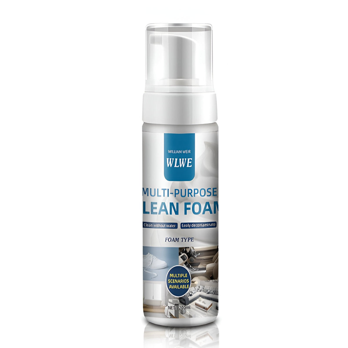 Detergent Spuma Universal Multisuprafete, Spray Curatare Auto si Casnica, Protectie Anti-UV si Degresant, Formula Fara Clatire, 200 mL