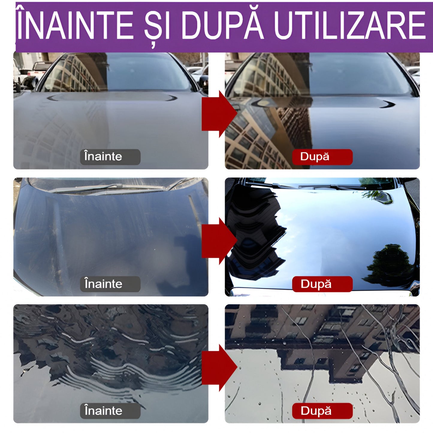 Spray Hidrofob Auto 3-In-1, Curatare si Restaurare Vopsea, Protectie Ceramica Nanotehnologie, Reparare Zgarieturi, Spalare Fara Apa, 100 ml