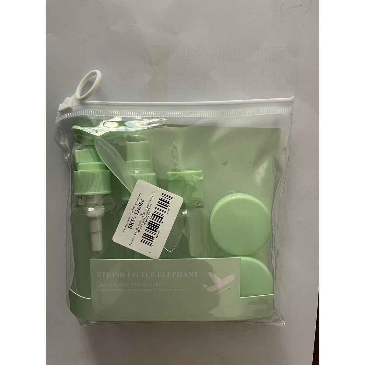 Set Recipiente Calatorie pentru Cosmetice, Kit Reutilizabil cu Gentuta Transparenta, Plastic Rezistent, Verde, 5 Piese, 40 ml si 10 g