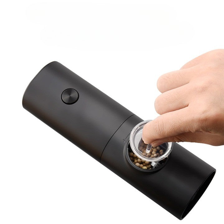 Rasnita Electrica pentru Cafea si Condimente, Trepte de Macinare Reglabile, Lame din Otel Inoxidabil, Alimentare 4 Baterii AAA, 18x5.5cm, Negru