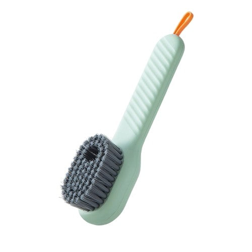 Perie Curatare Incaltaminte si Lenjerie, Recipient pentru Detergent Lichid, Peri Moi Anti-Deteriorare, Plastic, 17.3 x 4.5 x 6 cm, Verde