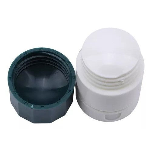 Cutie Pastile Multifunctionala 4 in 1, Dispozitiv pentru Taiere, Macinare si Depozitare, Pahar Apa Inclus, ABS cu Lama Inox, Alb/Verde, 8.7x6.2x4.1 cm