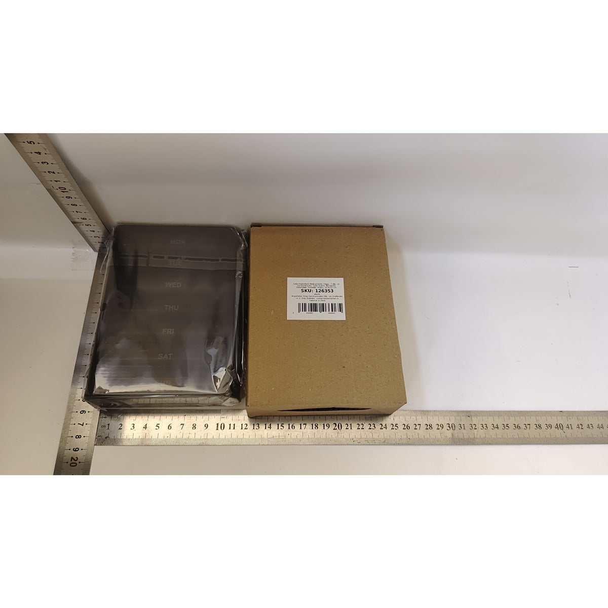 Organizator Medicamente Saptamanal, 7 Zile cu 21 Compartimente Detasabile, Suport Pastile Dimineata Pranz Seara, Plastic Fara BPA, Negru, 15.6x12 cm