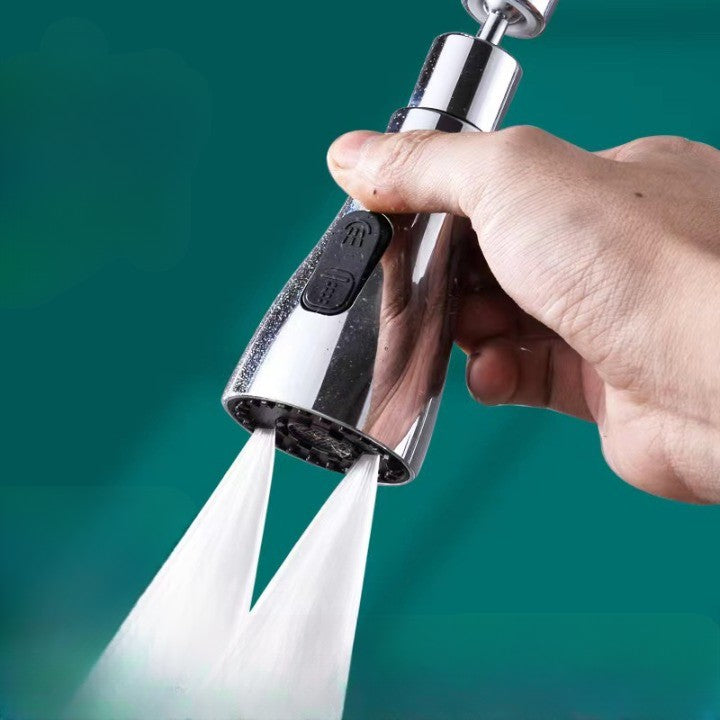 Extensie Robinet Bucatarie, Cap Pivotant cu Rotire 360 Grade, 3 Moduri de Curgere Apa, Otel Inoxidabil, 9.7x5.1 cm, Gri