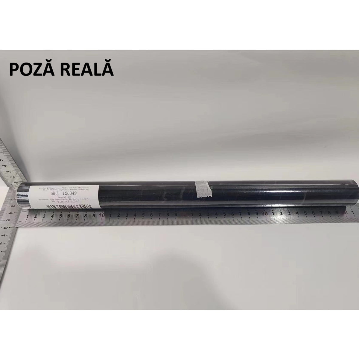 Tapet Autocolant pentru Bucatarie si Mobilier, Folie Autoadeziva cu Efect de Marmura, Rezistenta la Apa, Rola PVC, 40 cm x 100 cm, Negru