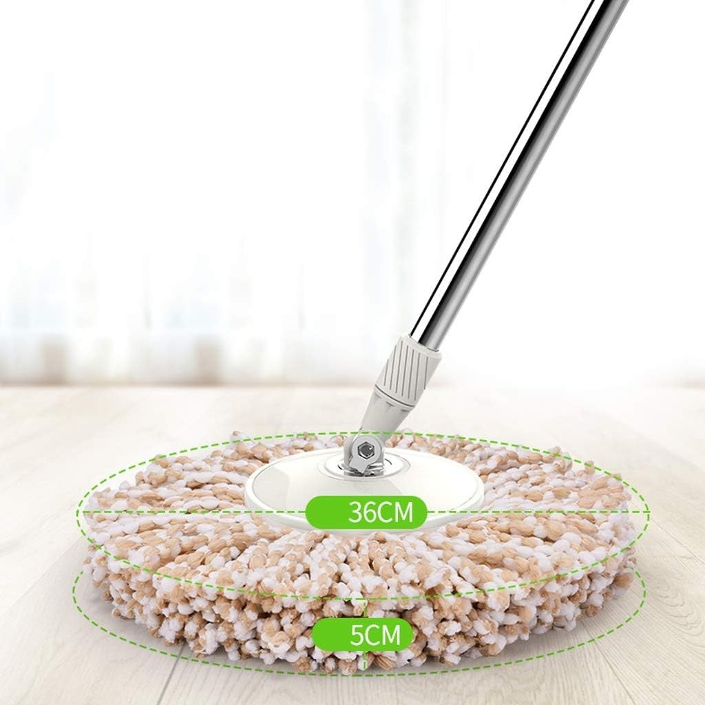 Set Galeata si Mop Rotativ 360, Dubla Actiune Centrifuga cu Storcere, Maner Telescopic din Otel Inoxidabil si ABS, 2 Rezerve Bumbac, 46x27x29 cm, Roz