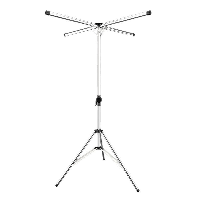 Uscator de Rufe Pliabil, Suport Telescopic cu 4 Brate, Structura Piramidala Stabila, Otel Inoxidabil, Rezistent la Intemperii, Gri, 2.3 kg