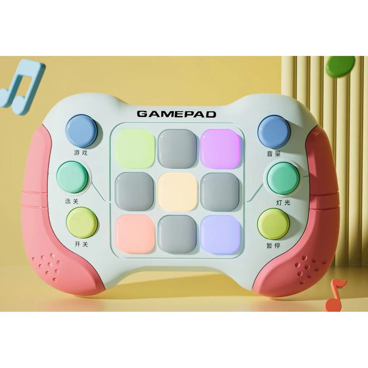 Jucarie Interactiva Tip Consola Pop It, 5 Moduri de Joc si 600 Niveluri, Joc de Memorie si Coordonare cu Lumini RGB, Plastic ABS Fara BPA, Rosu/Gri