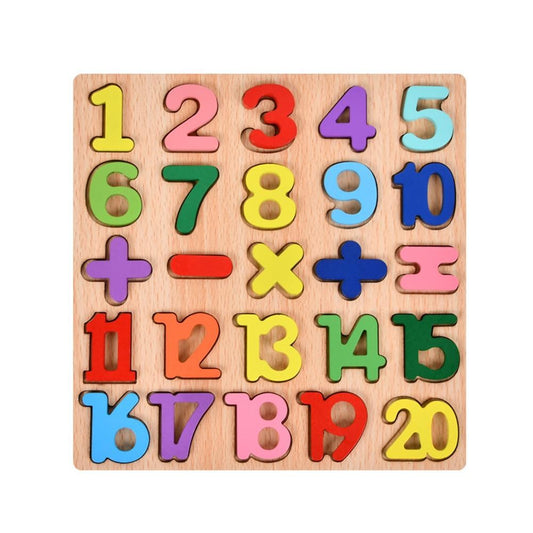 Tabla Montessori, Berbis, din Lemn, Educatie Timpurie Cifre, 25 Piese Lemn, +18 Luni, 20 x 20 cm, Vopsea pe Baza de Apa, Multicolor