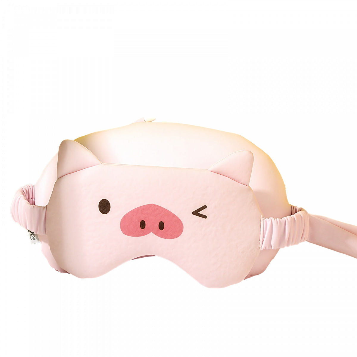 Masca De Dormit Si Perna Pentru Gat 2 In 1, Cu Particule De Spuma Si Bumbac, Design Porcusor, Roz