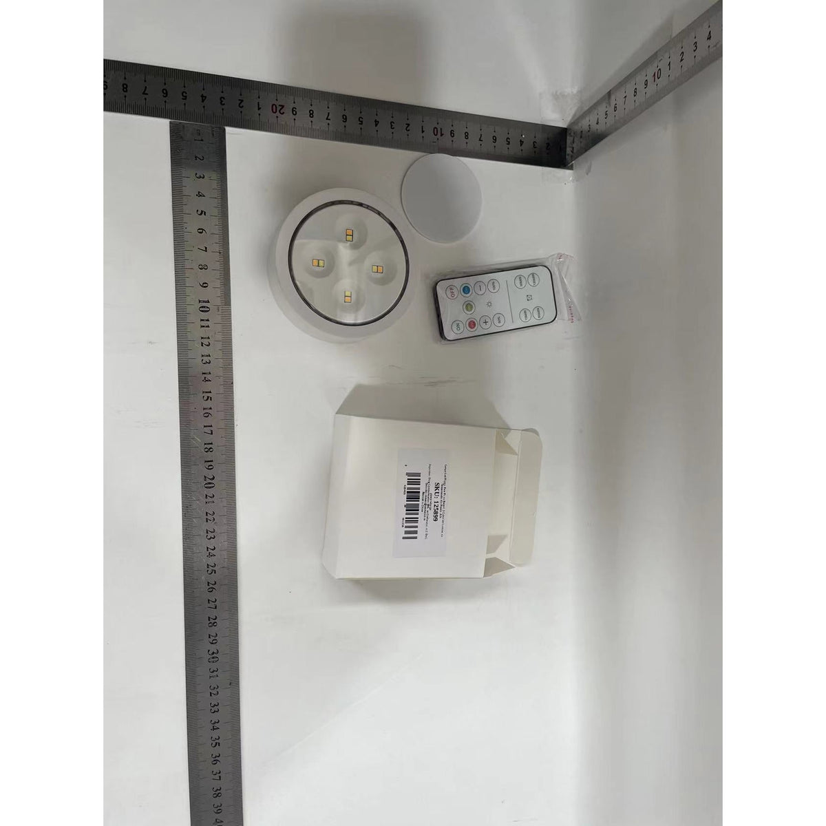 Lampa Led Fara Fir, Telecomanda cu Temporizator, 3 Culori Lumina, 10 Niveluri Intensitate, Functie Memorie, Plastic, Alimentare 3 Baterii AA, Alb