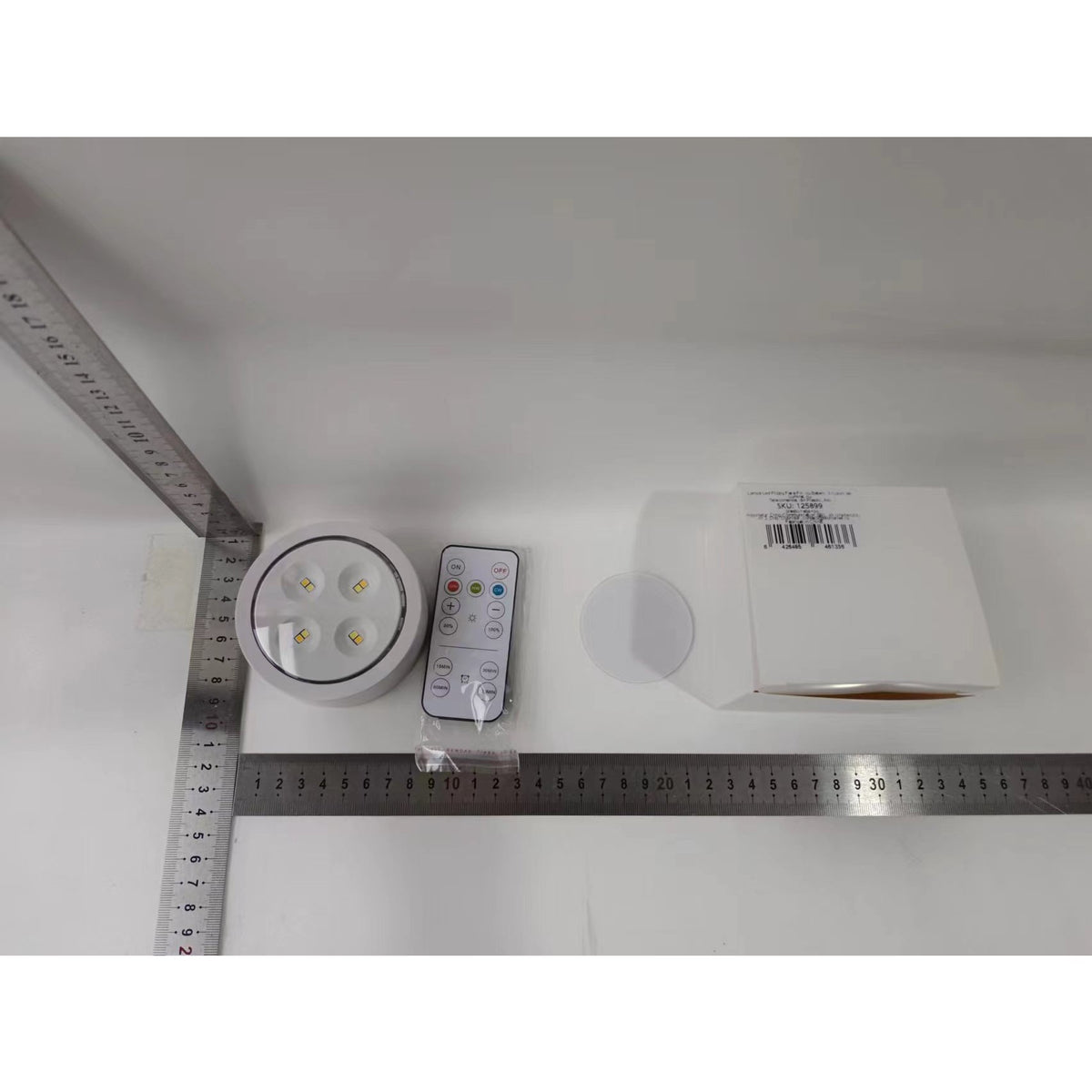 Lampa Led Fara Fir, Telecomanda cu Temporizator, 3 Culori Lumina, 10 Niveluri Intensitate, Functie Memorie, Plastic, Alimentare 3 Baterii AA, Alb