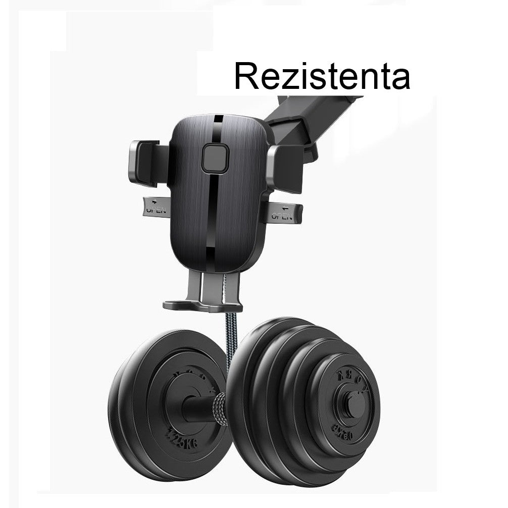 Suport Auto Telefon, Prindere Grila Ventilatie, Tija Fixare Reglabila, Rotativ 360 Grade, ABS si Silicon, 11 x 8.5 cm, Negru