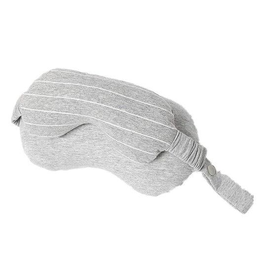 Masca de Dormit 2 in 1 cu Tetiera, Perna pentru Gat cu Particule de Spuma si Bumbac, Design Ergonomic pentru Calatorii, Gri Deschis