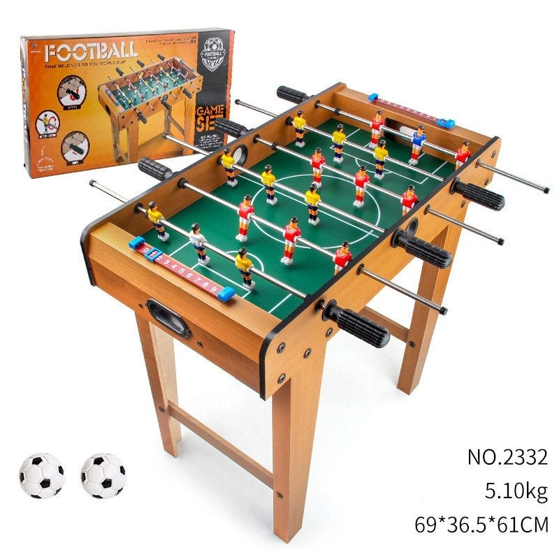 Masa de Fotbal cu Picioare pentru Copii si Adulti, Teren de Joc cu 18 Jucatori si 6 Manere, Lemn, Metal si ABS, cu Tablou de Scor, 69 x 36.5 x 61 cm