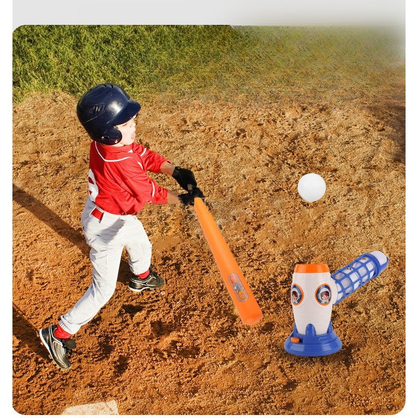 Joc de Baseball Interactiv pentru Copii, Lansator Automat de Mingi, Set cu Bata si 5 Bile Incluse, Plastic ABS, Interior si Exterior, Multicolor