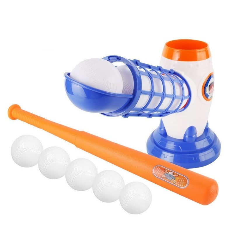Joc de Baseball Interactiv pentru Copii, Lansator Automat de Mingi, Set cu Bata si 5 Bile Incluse, Plastic ABS, Interior si Exterior, Multicolor