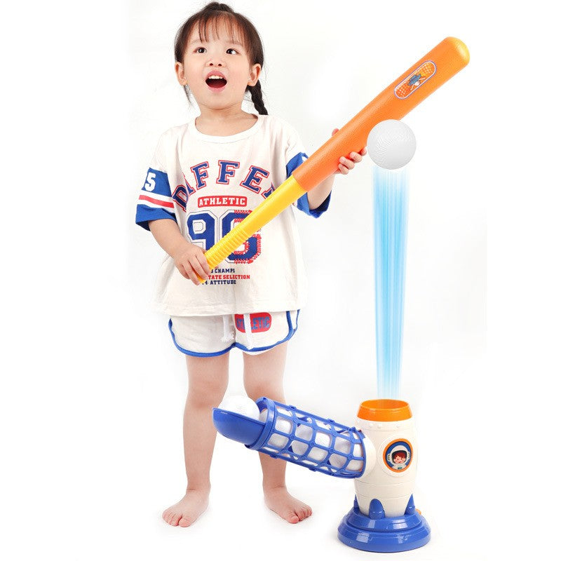 Joc de Baseball Interactiv cu Lansator de Mingi, Set de Antrenament cu Buton si Servire Automata, Plastic ABS, Include Bata de 59 cm si 5 Mingi, Multicolor