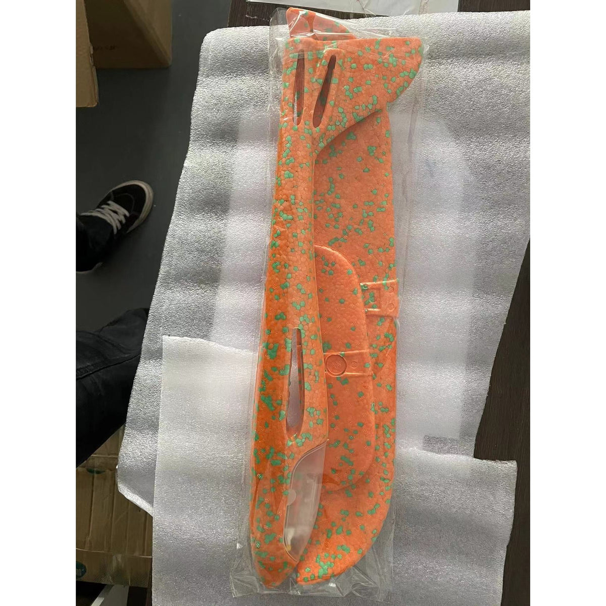 Avion Planor cu Pilot, Zbor Stabil cu Lumini, Polistiren, 47 cm, Portocaliu