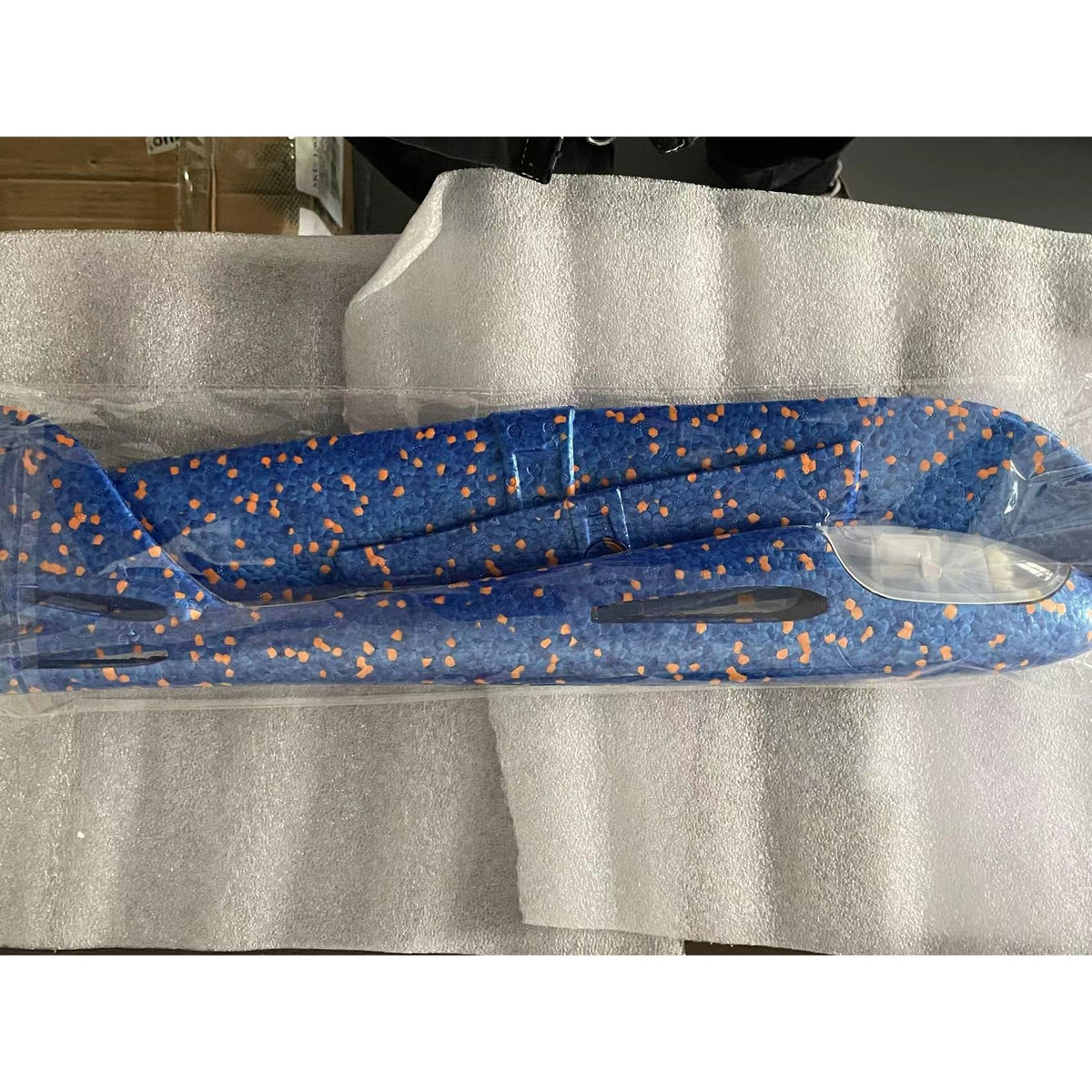 Avion Planor cu Pilot, Zbor Stabil cu Lumini în Cabină, Polistiren, 47 cm, Albastru