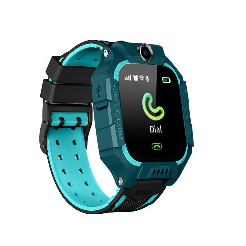 Ceas Smartwatch Pentru Copii Model Q19 Z6, Localizare LBS și Monitorizare Spion, Apel SOS, Cameră Foto, Lanternă, Chat Vocal, Turcoaz