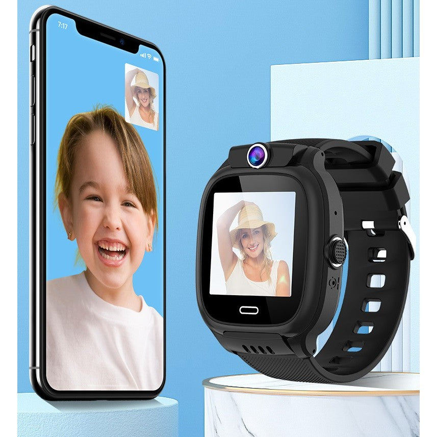 Ceas Smartwatch Copii Y36, Tehnologie 4G cu Apel Video, Localizare GPS LBS si WiFi, Buton SOS, Rezistent la Apa, Negru