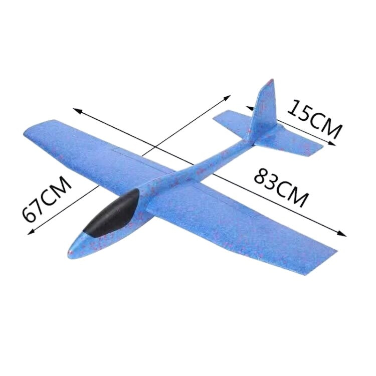 Avion Planor Pentru Cascadorii, Zbor Distanta Pana la 20m, Polistiren, 85 cm, Albastru