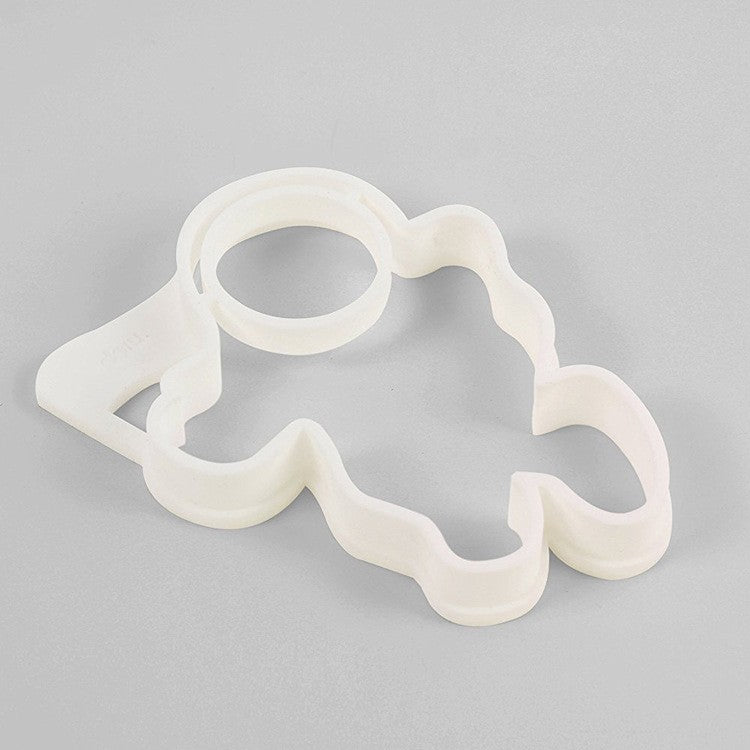Forma Silicon pentru Omleta si Clatite, Model Astronaut pentru Copii, Accesoriu Decorare Alimente, Material Ecologic Non-Toxic, 15 x 11.5 x 2 cm, Alb