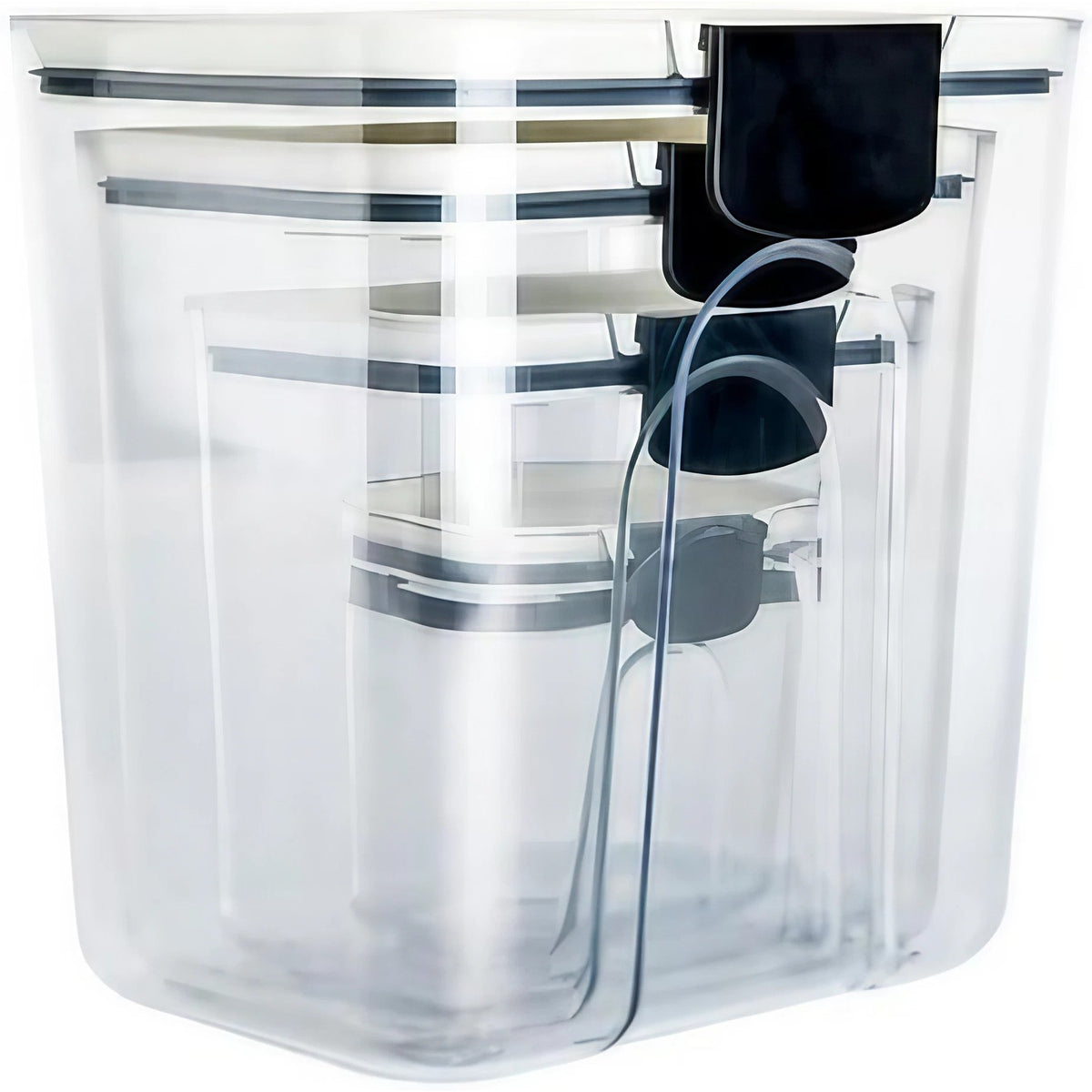Set Recipiente Depozitare Alimente, Organizatoare Bucatarie cu Inchidere Ermetica, Plastic fara BPA, Transparent, 4 Bucati, 350 ml, 1300 ml, 2700 ml, 4600 ml