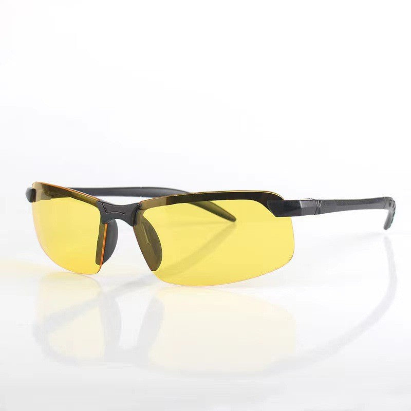 Ochelari Polarizati pentru Condus Noaptea si Night Vision, Lentile Galbene Antiorbire, Ideali pentru Ciclism si Sport, Material PC, Rama Neagra, 14 x 3.7 cm, 15.2 g