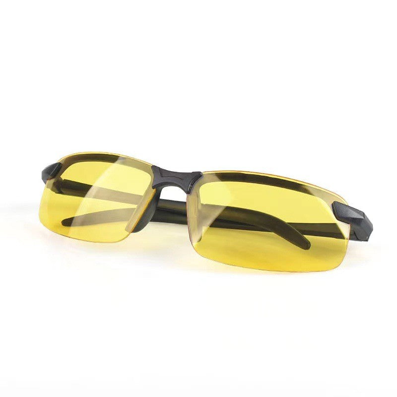 Ochelari Polarizati pentru Condus Noaptea si Night Vision, Lentile Galbene Antiorbire, Ideali pentru Ciclism si Sport, Material PC, Rama Neagra, 14 x 3.7 cm, 15.2 g